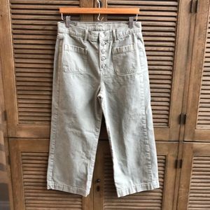 Wide leg crop olive green